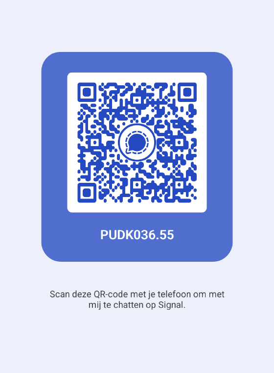 QR-code om Pers Uit de Klei te bereiken op Signal